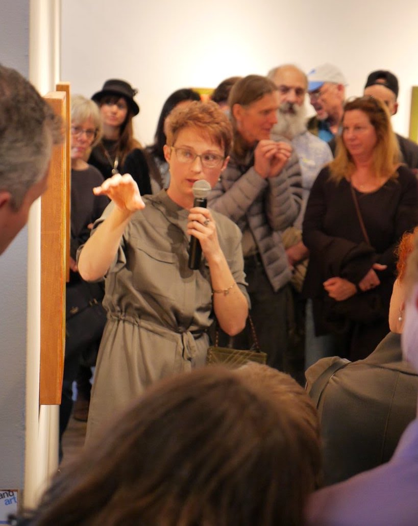 Olga Volchkova at her 2019 exhibit opening